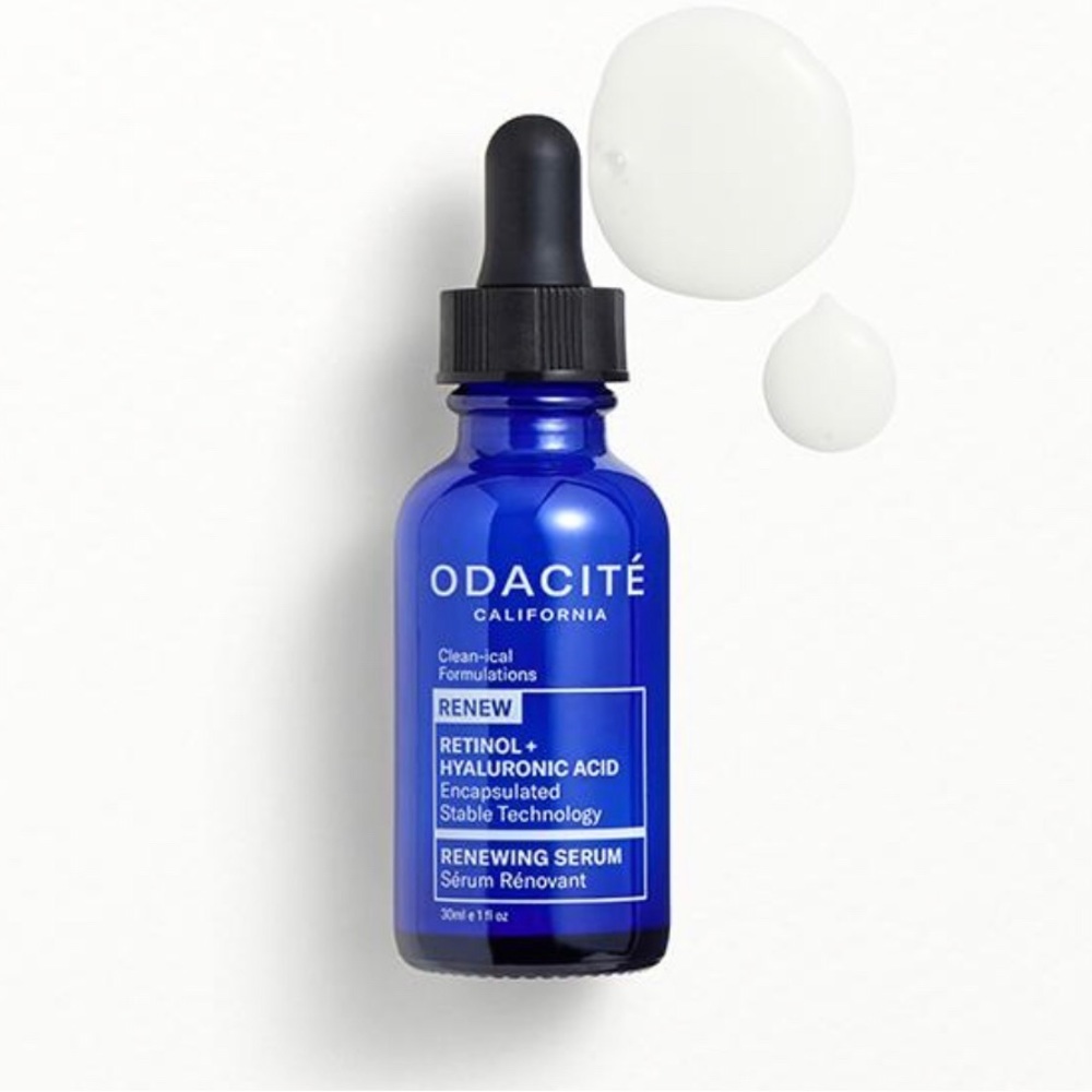 NEW ODACITE Renew Retinol + Hyaluronic Acid Renewing Serum Clean Beauty Aging